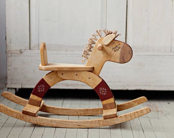 Wooden Rocking Horse, Wooden Rocking Toy, Wooden Horse Toy, Ride On Toy