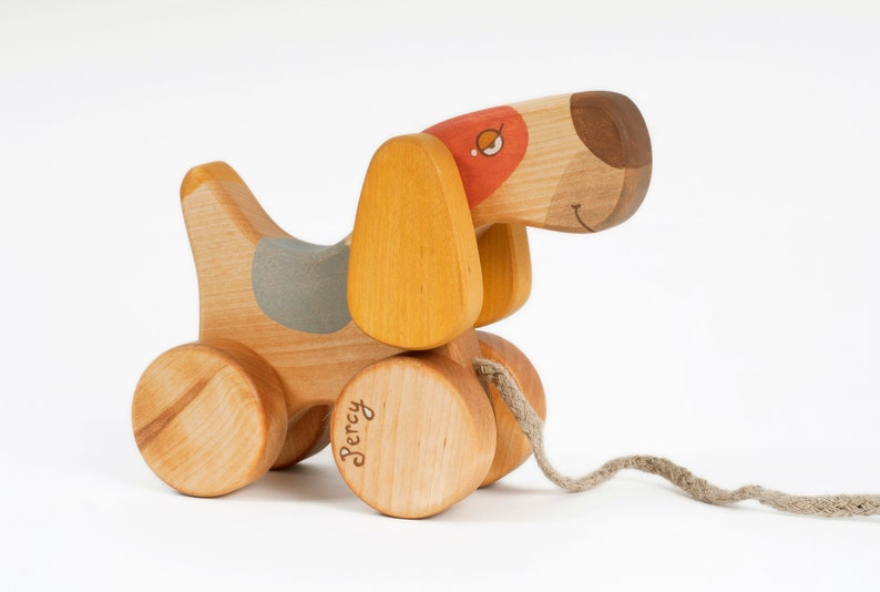 Wooden Toys, Toddler Toys, 1st Birthday Gift, Handmade Wood Toys, Pull Dog Toy, Wood Toy Dog, Personalized Pull Toy, image 2