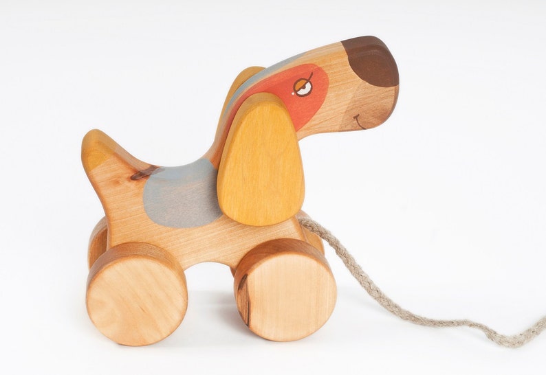 Wooden Pull Along Toy Wooden Toy For Toddler Pull Toy Dog Etsy