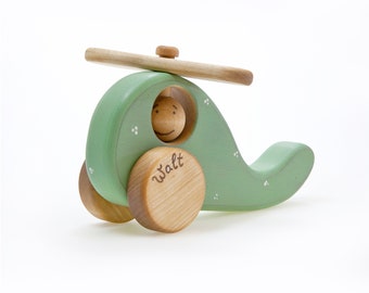 Wooden Toy Helicopter, Personalized Wood Toy Vehicle, eco friendly toys for baby