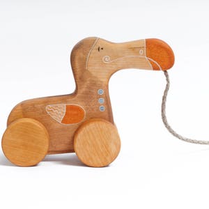 Dodo Bird Pull Toy, Wooden Toys for Toddlers, image 3
