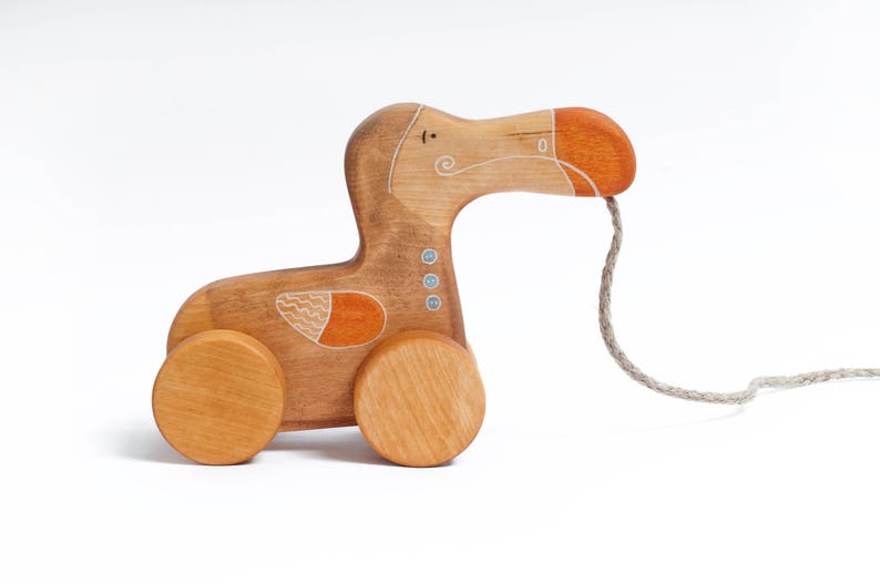 Dodo Bird Pull Toy, Wooden Toys for Toddlers, image 3