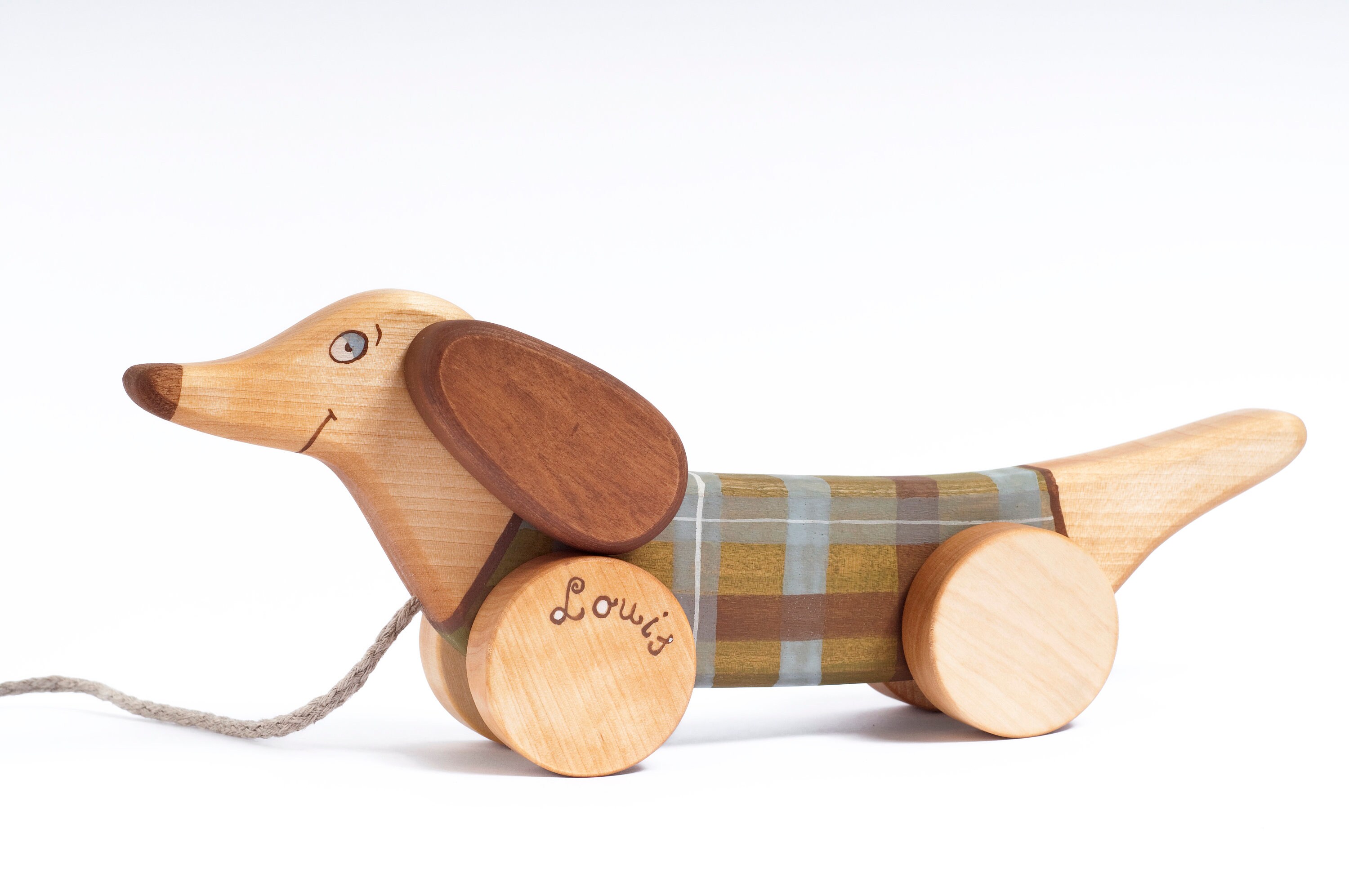 Pull Along Dog Wooden Sausage Dog Toy Best Wooden Toys for Etsy