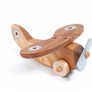 Wooden Plane Toy for 3 Year Old, Wooden Toys for Boys, Airplane Baby Shower Gift image 2