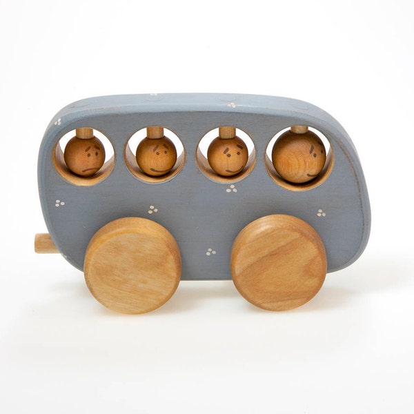 Wooden Bus, Wooden Toy Car, Organic Toddler Toys, Wood Toy Bus, Wooden Toys For Kids