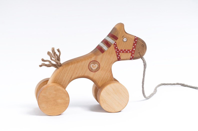 Horse on Wheels, Wooden Pull Toys for Toddlers, Montessori toys image 3