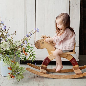 Handmade Rocking Horse Toy, Wood Rocking Toy, Wooden Rocking Horse, Classic Kids Toys, Old Fashioned Toys