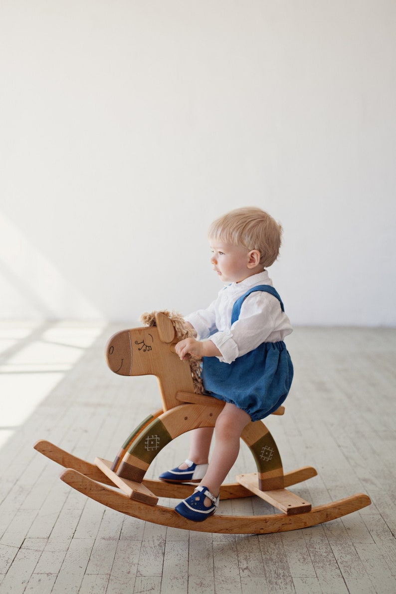 Wooden Rocking Horse, Wood Rocking Horse, 1st Birthday Gift, Handmade Wooden Toys, Toddler Gift, Personalized Gift for Kids image 1