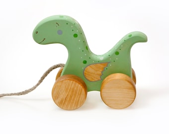 Wooden Dragon Toy, Natural Wood Toys, Wooden Pull Toys for Toddlers