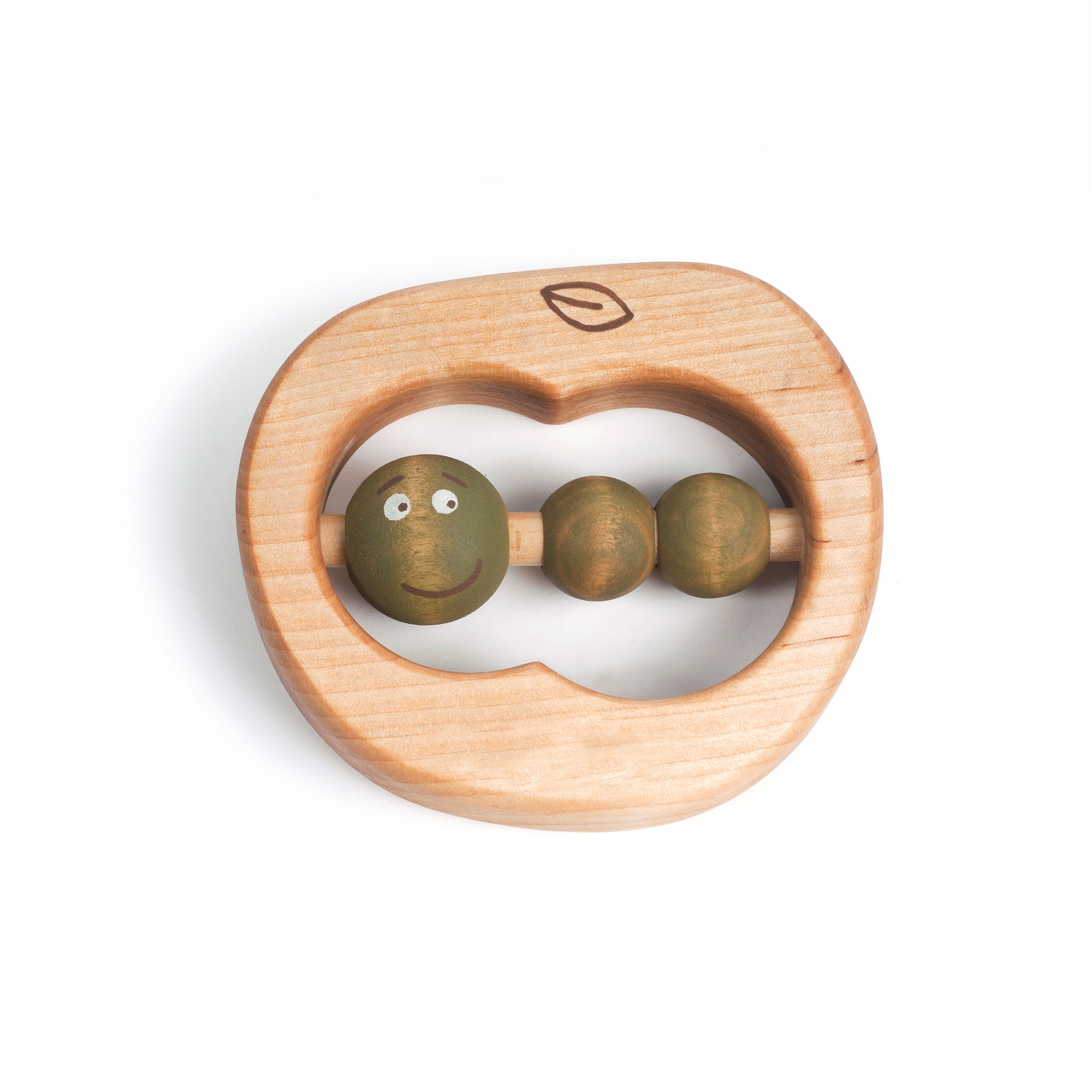 Wooden Baby Rattle Wood Teether Toy Organic teething toy Etsy