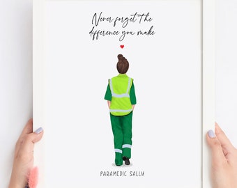 Paramedic print, EMT gift, first responder gift, emergency services gift, personalized EMT, rescue worker, saving lives, thank you gift