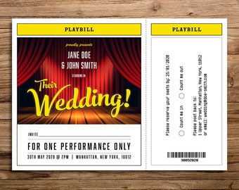 Playbill Wedding Invitations Etsy