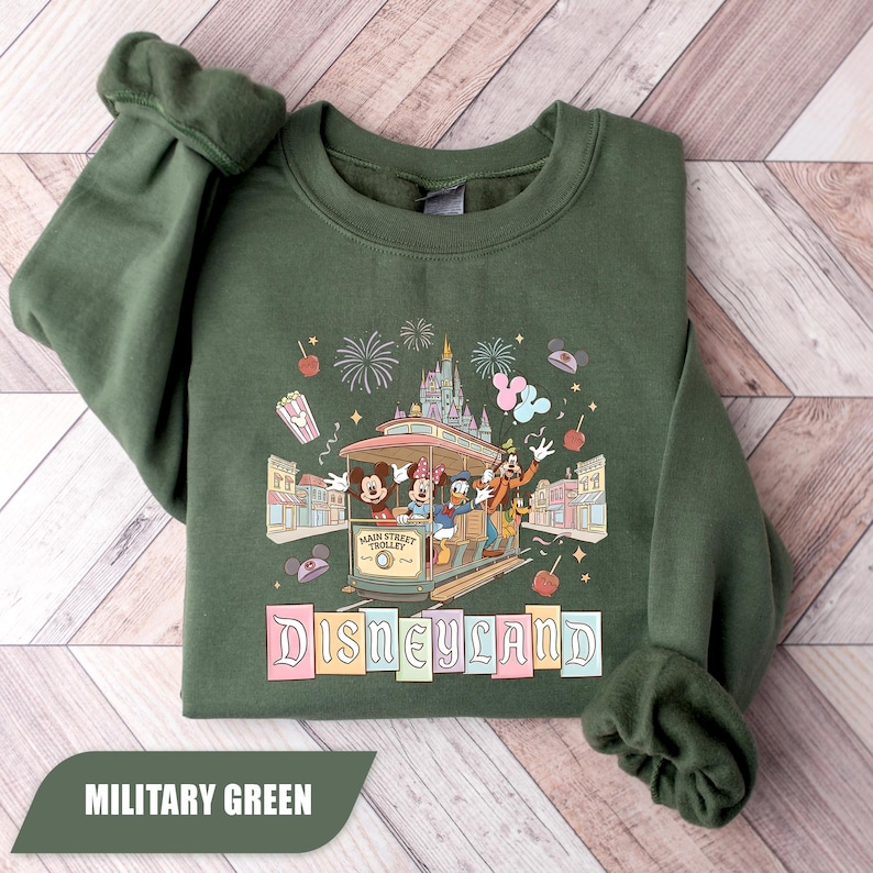 Moletom retrô da Disneylândia, Suéter do Mickey e Amigos, Moletom com Capuz para Férias na Disney, Moletom Gola Redonda do Magic Kingdom, Camiseta do Walt Disney World, Presente da Disney imagem 1