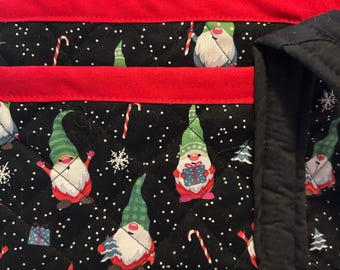 Christmas Gnomes Machine Quilted Purse