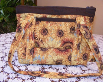 Handmade Sunflower Cotton Purse