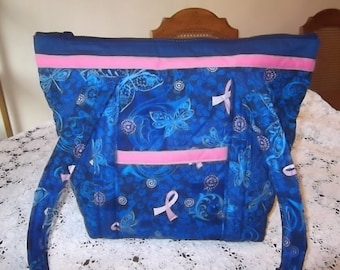 Breast Cancer Handmade Machine Quilted Purse