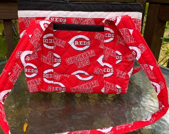 Cincinnati Reds Handmade Machine Quilted Purse