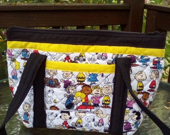 Peanuts Gang Machine Quilted Shoulder Bag