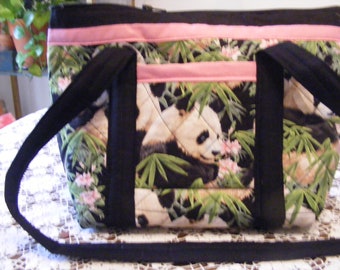 Panda Machine Quilted  Shoulder Bag