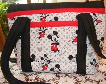 Mickey Mouse Machine Quilted Handmade Shoulder Bag