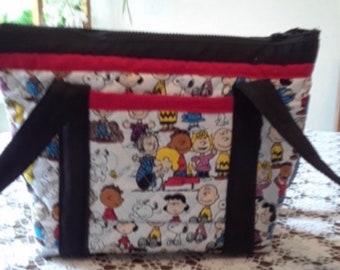 Peanuts Gang Machine Quilted Handmade Shoulder Bag