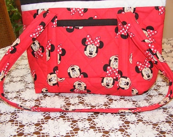 Minnie Mouse Machine Quilted Handmade Shoulder Bag