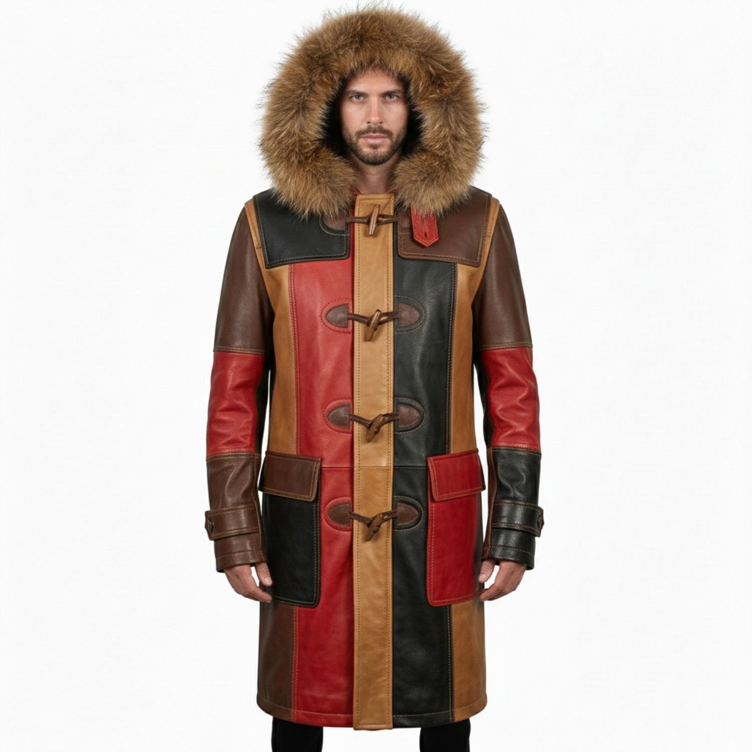 Multicolor Duffle Coat - Etsy