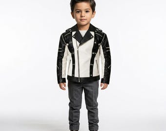 Kids Michael Jackson Beat It Jacket MJ Thriller Pepsi Punk Costumes Children Zipper Jacket