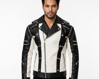 Michael Jackson Beat It Jacket MJ Thriller Pepsi Punk Concert Costumes 90s Biker Jacket