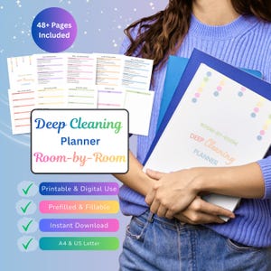 Room-by-Room Deep Cleaning Checklist – ADHD Friendly Planner (Printable PDF)