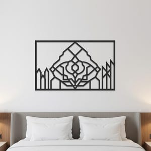 Geometric Frame Metal Wall Art, Abstract Architectural Decor, Minimalist Line Design, Modern Rectangular Metal Artwork, Modern Art Decor