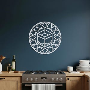 Kaaba Metal Wall Art, Islamic Sacred Geometry Decor, Modern Circular Mosque Artwork, Spiritual Home Accent, Contemporary Living Room Decor