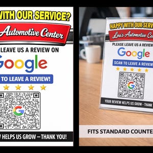 Custom Google Review QR Sign – Built for Auto Shops, Works for Any Business