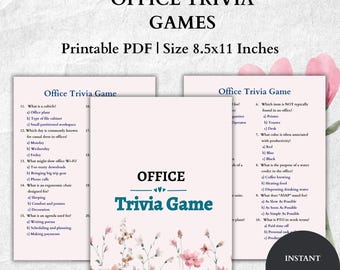 Office Trivia Game – Minimalist Workplace Activity – Coworker Questionnaire – Fun Professional Group Game – Instant Download