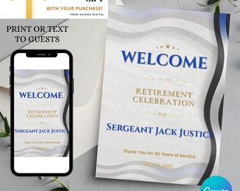 Police Retirement Invitation Template: Officer Celebration Invite (Digital Download)