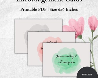 Encouragement Cards – Minimalist Affirmation Deck – Positive Mindset Quotes – Uplifting Daily Notecards – Instant Download