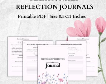 Relationship Reflection Journal – Minimalist Couples Connection Tracker – Intentional Communication & Growth Sheets – Printable US Letter