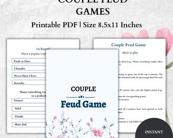 Couple Feud Game – Minimalist Relationship Party Activity (Instant Download)
