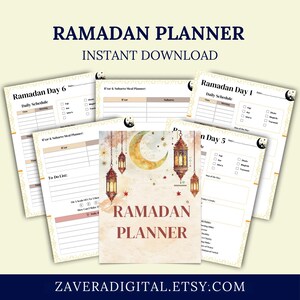 Ramadan Planner Printable | Daily Schedule & Iftar Meal Plan | Family Organizer PDF Instant Download
