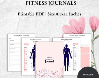 Minimalist Fitness Journal – Workout Tracker, Goal Setting (Printable PDF)