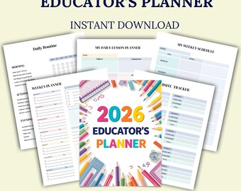 Docentenplanner 2026 afdrukbaar | Lesplannen voor docenten en indeling van de klas pdf direct downloaden