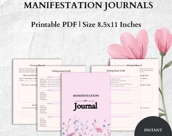 Manifestation Journal Printable: Law of Attraction, Goal Setting (US Letter PDF)