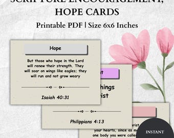 Scripture Encouragement Cards: Hope, Faith, Christian Affirmations (Digital Download)