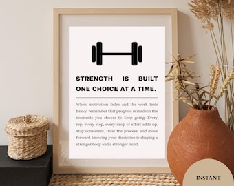 Minimalist Fitness Motivational Print – Gym Wall Art, Home Gym Inspiration (Digital Download)