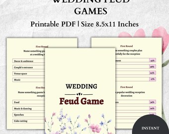 Wedding Feud Game – Minimalist Party Activity (Instant Download)