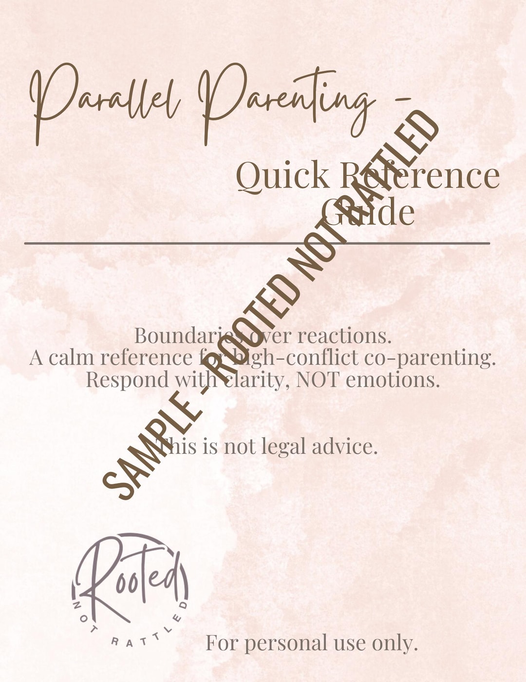 Parallel Parenting Quick Reference Guide | High-conflict Co-parenting ...