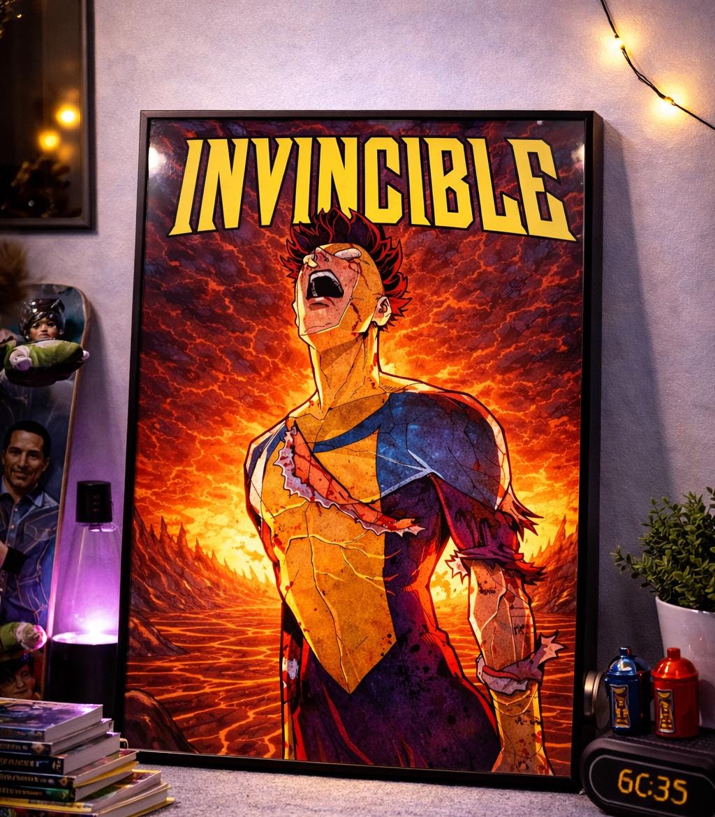 Invinable Poster Invincible Poster Print | A3 A4 A5 Superhero Wall Art - Etsy