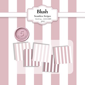 Blush Pink Vertical Stripe Digital Paper Pack | 5 Seamless Patterns | Printable Background for Scrapbooking & Branding