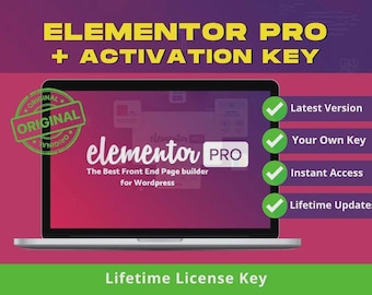 Elementor Pro License Key | Genuine Activation for Wordpress | LifeTime Access | Latest Version