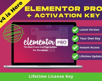 Elementor Pro Lizenzschlüssel | Echte Aktivierung für Wordpress | Zugriff auf Lebenszeit | Neueste Version